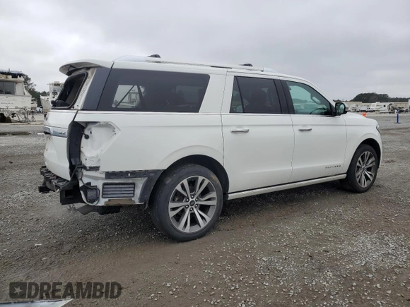 2020 Ford Expedition Max Platinum with VIN 1FMJK1MT8LEA13042, listed as a Copart auction lot 44557155 with 59,312 mi miles and Salvage title. Bid and sale history available at DreamBid. Image 3.