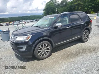 2017 Ford Explorer Platinum z VIN 1FM5K8HTXHGA14449, wystawiony jako Copart lot #56828985 z przebiegiem 118 605 mil mil oraz Szkoda całkowita • Salvage title. Historia ofert i sprzedaży dostępna na DreamBid. Obrazek 1.