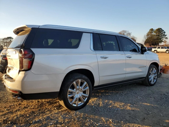 2021 Chevrolet Suburban High Country with VIN 1GNSKGKL7MR259841, listed as a Copart auction lot 41518575 with 84,509 mi miles and Clean Title. Bid and sale history available at carsss.com. Image 3.