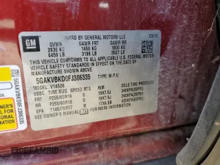 2015 Buick Enclave Leather with VIN 5GAKVBKD0FJ306335, listed as a Copart auction lot 50154635 with 138,239 mi miles and Salvage Title. Bid and sale history available at carsss.com. Image 13.