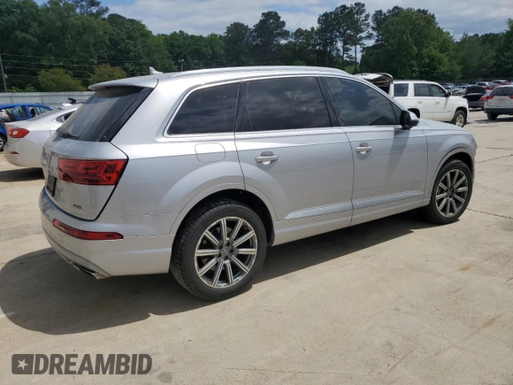 2018 Audi Q7 Premium with VIN WA1AHAF71JD041605, listed as a Copart auction lot 54475345 with 92,267 mi miles and Salvage title. Bid and sale history available at DreamBid. Image 3.