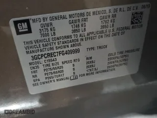 2015 Chevrolet Silverado 1500 LT with VIN 3GCPCREC7FG409999, listed as a Copart auction lot 43691095 with 150,946 mi miles and Salvage Title. Bid and sale history available at carsss.com. Image 12.