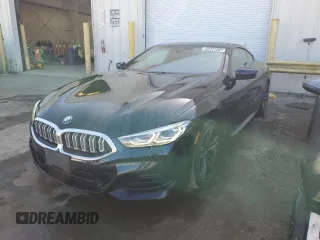 2023 BMW 8 Series 840i with VIN WBAAE2C04PCL62366, listed as a Copart auction lot 55849624 with 21,565 mi miles. Bid and sale history available at carsss.com. Image 1.