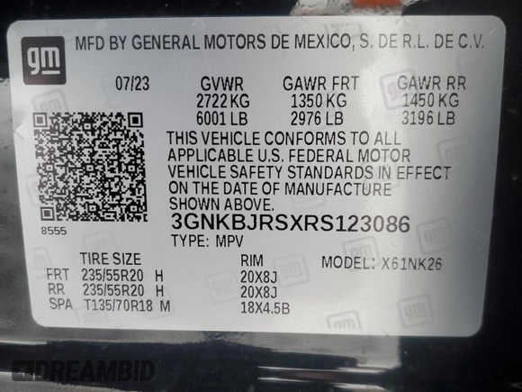 2024 Chevrolet Blazer LT z VIN 3GNKBJRSXRS123086, wystawiony jako Copart lot #88247965 z przebiegiem 6 706 mil mil oraz Szkoda całkowita • Salvage title. Historia ofert i sprzedaży dostępna na DreamBid. Obrazek 14.
