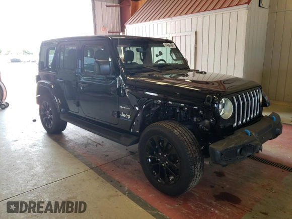2023 Jeep Wrangler Sahara with VIN 1C4JJXP65PW627241, listed as a Copart auction lot 62873313 with 9,219 mi miles and Clean Title. Bid and sale history available at DreamBid. Image 4.