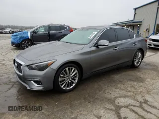 2019 Infiniti Q50 3.0t LUXE with VIN JN1EV7AP3KM541179, listed as a Copart auction lot 43910465 with 52,004 mi miles and Clean Title. Bid and sale history available at carsss.com. Image 1.