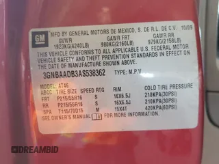 2010 Chevrolet HHR LS with VIN 3GNBAADB3AS538362, listed as a Copart auction lot 49709745 with 156,668 mi miles and Salvage Title. Bid and sale history available at DreamBid. Image 12.