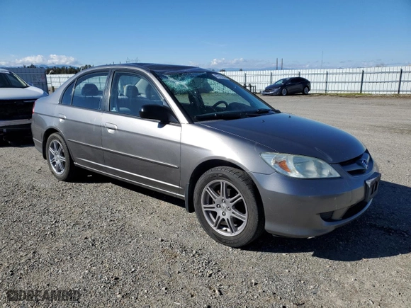 2005 Honda Civic Sdn LX SSRS with VIN 2HGES16695H561075, listed as a Copart auction lot 47610555 with 219,495 mi miles and Salvage Title. Bid and sale history available at carsss.com. Image 4.