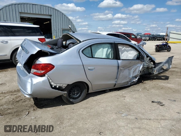 2020 Mitsubishi Mirage ES z VIN ML32F3FJ1LHF06232, wystawiony jako Copart lot #55280225 z przebiegiem Nie podano mil oraz Szkoda całkowita • Salvage title. Historia ofert i sprzedaży dostępna na DreamBid. Obrazek 3.
