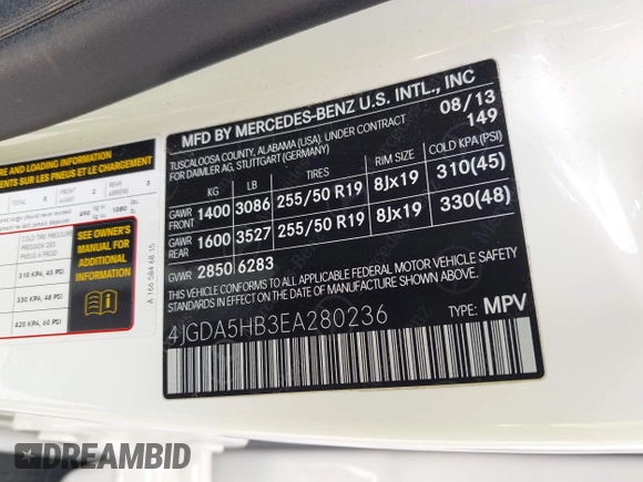 2014 Mercedes-Benz M 350 с VIN 4JGDA5HB3EA280236, выставлен на аукционе IAAI как лот 42540269 с пробегом 64 733 миль миль и . История ставок и продаж доступна на DreamBid. Изображение 9.