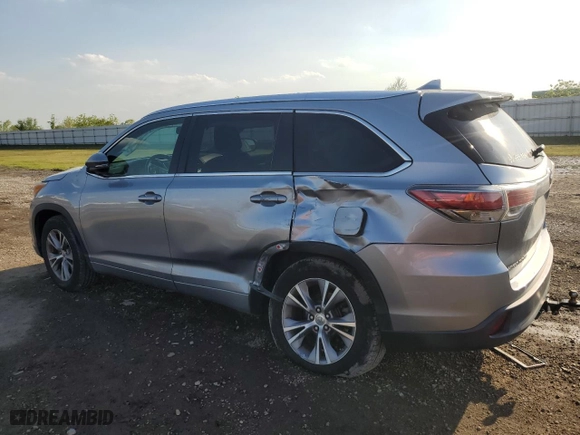 2014 Toyota Highlander XLE with VIN 5TDKKRFH8ES034339, listed as a Copart auction lot 49213015 with 115,317 mi miles and Salvage Title. Bid and sale history available at carsss.com. Image 2.