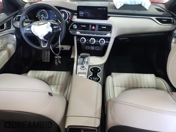 2023 Genesis G70 2.0T with VIN KMTG34TA8PU122367, listed as a Copart auction lot 70726154 with 15,475 mi miles and Salvage Title. Bid and sale history available at carsss.com. Image 8.