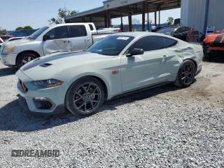 2021 Ford Mustang Mach 1 with VIN 1FA6P8R07M5555808, listed as a Copart auction lot 56512115 with 19,974 mi miles and Salvage title. Bid and sale history available at DreamBid. Image 1.