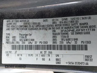 2015 Ford Fiesta SE with VIN 3FADP4EJ0FM117739, listed as a IAAI auction lot 41795558 with 111,000 mi miles. Bid and sale history available at carsss.com. Image 9.