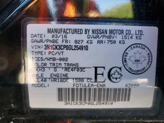 2016 Nissan Micra S z VIN 3N1CK3CP0GL254910, wystawiony jako Copart lot #65755283 z przebiegiem 162 364 mil mil oraz . Historia ofert i sprzedaży dostępna na DreamBid. Obrazek 13.