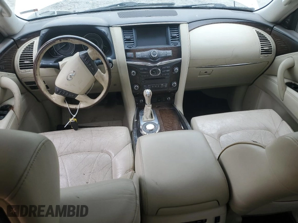 2012 Infiniti QX56 7-passenger with VIN JN8AZ2NFXC9515756, listed as a Copart auction lot 57978785 with Not provided miles and Salvage title. Bid and sale history available at DreamBid. Image 8.