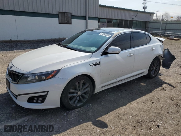 2015 Kia Optima SXL Turbo with VIN 5XXGR4A6XFG369616, listed as a Copart auction lot 54084065 with 155,497 mi miles and Salvage title. Bid and sale history available at DreamBid. Image 1.