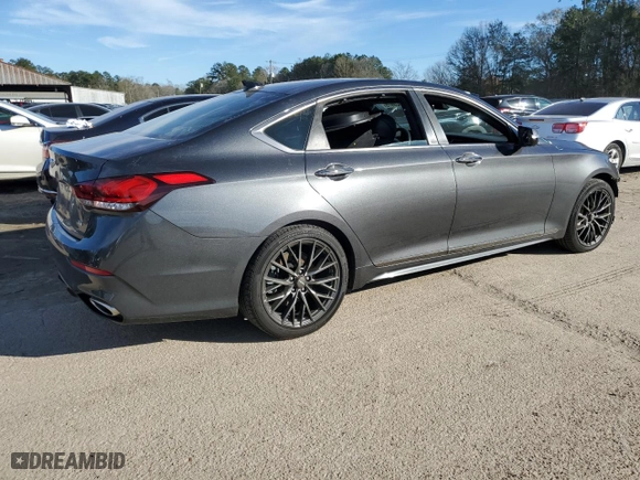 2020 Genesis G80 3.8L with VIN KMTFN4JE2LU328662, listed as a Copart auction lot 87928975 with 27,939 mi miles and Salvage Title. Bid and sale history available at carsss.com. Image 3.