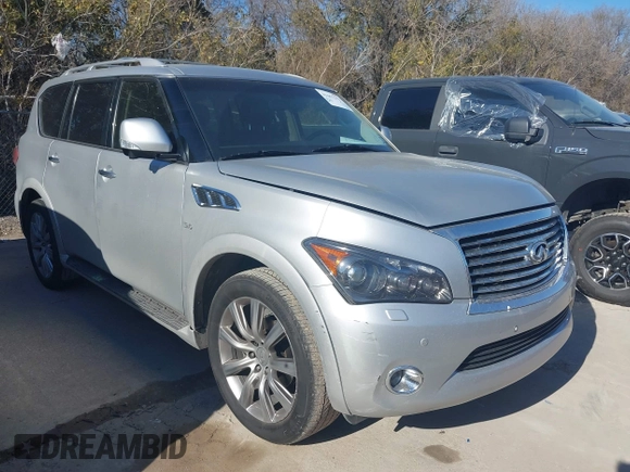 2014 Infiniti QX80 z VIN JN8AZ2NE0E9062158, wystawiony jako IAAI lot #41667272 z przebiegiem 154 046 mil mil oraz . Historia ofert i sprzedaży dostępna na DreamBid. Obrazek 1.
