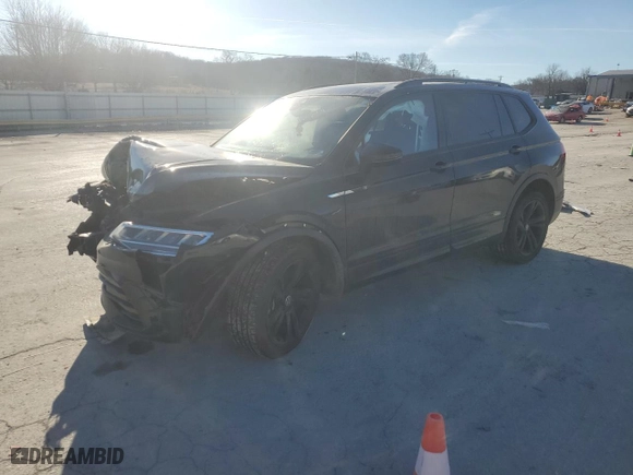2023 Volkswagen Tiguan SE R-Line Black with VIN 3VVCB7AX0PM017529, listed as a Copart auction lot 47434095 with 55,212 mi miles and Salvage Title. Bid and sale history available at carsss.com. Image 1.