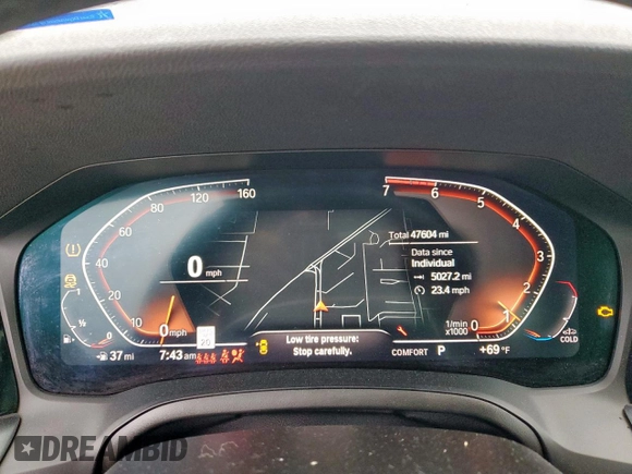 2021 BMW 3 Series 330i with VIN 3MW5R1J08M8B48101, listed as a Copart auction lot 57802525 with 47,604 mi miles and Salvage title. Bid and sale history available at DreamBid. Image 9.