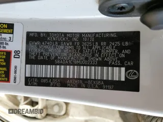 2021 Lexus ES with VIN 58ADA1C18MU002333, listed as a Copart auction lot 89188855 with 88,899 mi miles and Salvage Title. Bid and sale history available at carsss.com. Image 14.