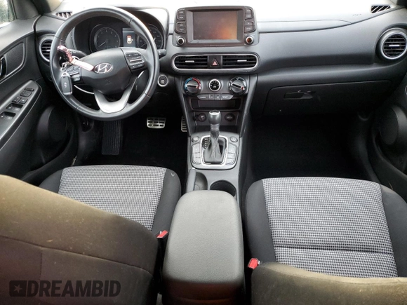 2021 Hyundai Kona Night Edition with VIN KM8K6CA52MU699063, listed as a Copart auction lot 45216775 with 58,340 mi miles and Salvage Title. Bid and sale history available at DreamBid. Image 8.