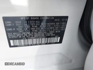 2020 Subaru Ascent Premium with VIN 4S4WMAFD1L3441651, listed as a IAAI auction lot 41961481 with 91,184 mi miles and . Bid and sale history available at DreamBid. Image 9.