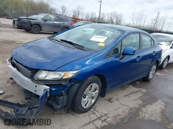 2013 Honda Civic LX with VIN 2HGFB2F57DH592390, listed as a IAAI auction lot 41946592 with 157,314 mi miles and . Bid and sale history available at DreamBid. Image 18.
