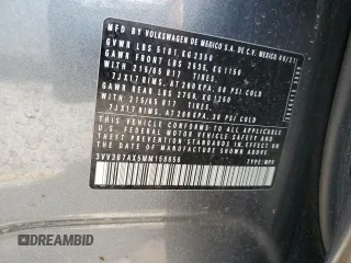 2021 Volkswagen Tiguan SE with VIN 3VV3B7AX5MM158656, listed as a Copart auction lot 61593815 with 68,774 mi miles and Salvage title. Bid and sale history available at DreamBid. Image 13.