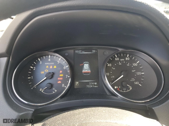 2017 Nissan Rogue S with VIN JN8AT2MV8HW014433, listed as a Copart auction lot 45301165 with 73,241 mi miles and Salvage Title. Bid and sale history available at carsss.com. Image 9.