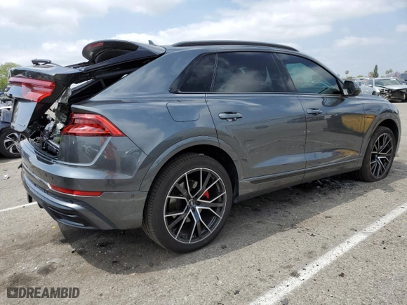 2021 Audi Q8 Premium Plus with VIN WA1EVAF13MD001455, listed as a Copart auction lot 54712313 with 30,394 mi miles. Bid and sale history available at carsss.com. Image 3.