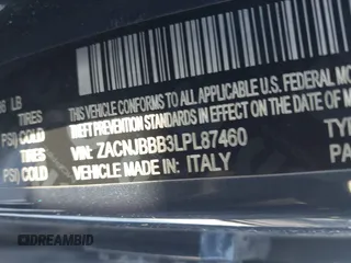 2020 Jeep Renegade Latitude z VIN ZACNJBBB3LPL87460, wystawiony jako IAAI lot #41547700 z przebiegiem 75 000 mil mil oraz . Historia ofert i sprzedaży dostępna na DreamBid. Obrazek 9.