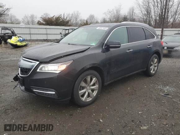 2016 Acura MDX Advance z VIN 5FRYD4H90GB006568, wystawiony jako Copart lot #48847405 z przebiegiem 152 068 mil mil oraz Szkoda całkowita • Salvage title. Historia ofert i sprzedaży dostępna na DreamBid. Obrazek 1.