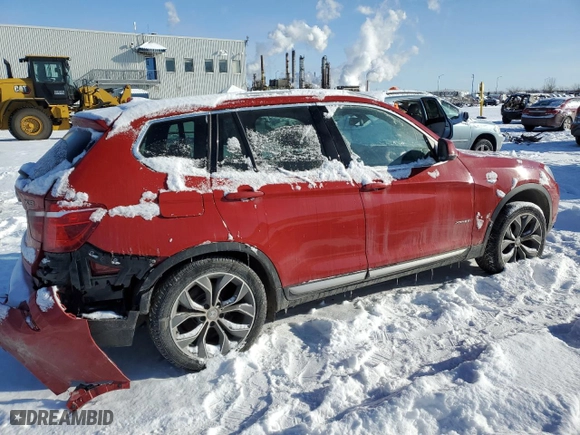 2015 BMW X3 xDrive28i with VIN 5UXWX9C58F0D50620, listed as a Copart auction lot 42392665 with 54,948 mi miles and Salvage Title. Bid and sale history available at carsss.com. Image 3.