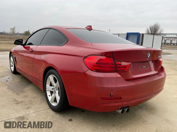2014 BMW 4 Series 428i with VIN WBA3N7C59EK221636, listed as a Copart auction lot 57474395 with 65,639 mi miles and Clean title. Bid and sale history available at DreamBid. Image 3.
