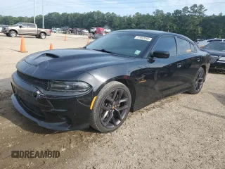 2021 Dodge Charger R/T with VIN 2C3CDXCT8MH557003, listed as a Copart auction lot 57992095 with 147,541 mi miles and Salvage title. Bid and sale history available at DreamBid. Image 1.