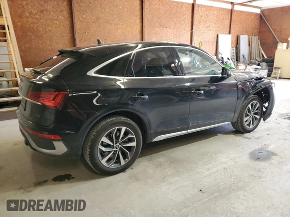 2022 Audi Q5 Sportback S line Premium Plus with VIN WA15ABFY4N2105772, listed as a Copart auction lot 54119335 with 38,217 mi miles and Salvage title. Bid and sale history available at DreamBid. Image 3.