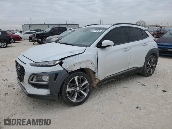 2019 Hyundai Kona Limited with VIN KM8K33A53KU388733, listed as a Copart auction lot 42572875 with 69,301 mi miles and Salvage Title. Bid and sale history available at carsss.com. Image 1.