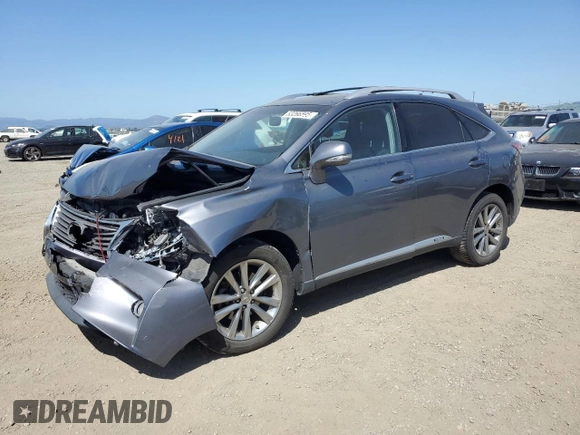 2014 Lexus RX 450h with VIN JTJBC1BA0E2455824, listed as a Copart auction lot 53266595 with 139,833 mi miles and Salvage title. Bid and sale history available at DreamBid. Image 1.