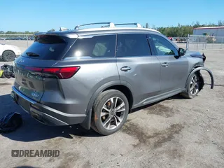 2023 Infiniti QX60 Luxe with VIN 5N1DL1FR1PC364789, listed as a IAAI auction lot 41833310 with 18,655 mi miles and . Bid and sale history available at DreamBid. Image 4.