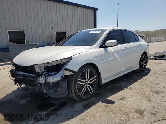 2017 Honda Accord Sedan Sport with VIN 1HGCR2F50HA014618, listed as a Copart auction lot 52520445 with 91,448 mi miles and Salvage Title. Bid and sale history available at carsss.com. Image 1.