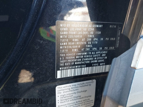 2014 Volkswagen Tiguan S z VIN WVGBV3AX4EW581302, wystawiony jako IAAI lot #41033175 z przebiegiem 69 791 mil mil oraz . Historia ofert i sprzedaży dostępna na DreamBid. Obrazek 9.