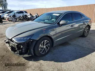 2023 Hyundai Sonata Hybrid Blue with VIN KMHL24JJ1PA061430, listed as a Copart auction lot 45979315 with 18,048 mi miles and Salvage Title. Bid and sale history available at carsss.com. Image 1.