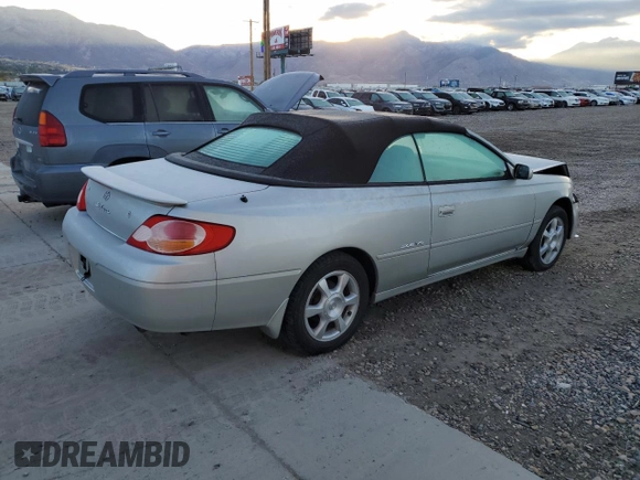 2003 Toyota Solara SE with VIN 2T1FF28P13C606844, listed as a Copart auction lot 78232424 with 58,393 mi miles and Salvage Title. Bid and sale history available at carsss.com. Image 3.