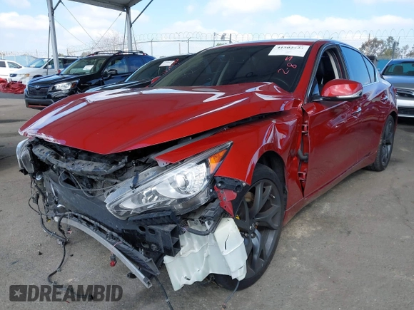 2015 Infiniti Q50 Premium with VIN JN1BV7AP7FM335405, listed as a IAAI auction lot 41502424 with 76,517 mi miles and . Bid and sale history available at DreamBid. Image 2.