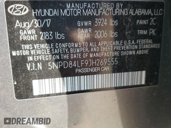 2018 Hyundai Elantra SEL with VIN 5NPD84LF9JH269555, listed as a Copart auction lot 77937644 with Not Provided miles and Salvage Title. Bid and sale history available at DreamBid. Image 12.