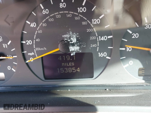 2002 Mercedes-Benz E-Class with VIN WDBJF65J22B455901, listed as a IAAI auction lot 41679008 with 153,854 mi miles. Bid and sale history available at carsss.com. Image 7.