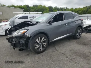 2018 Nissan Murano SV with VIN 5N1AZ2MH7JN165050, listed as a Copart auction lot 57464905 with 107,530 mi miles and Salvage title. Bid and sale history available at DreamBid. Image 1.