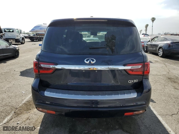 2018 Infiniti QX80 with VIN JN8AZ2NF3J9660604, listed as a Copart auction lot 52413665 with 0 mi miles and Salvage Title. Bid and sale history available at carsss.com. Image 6.